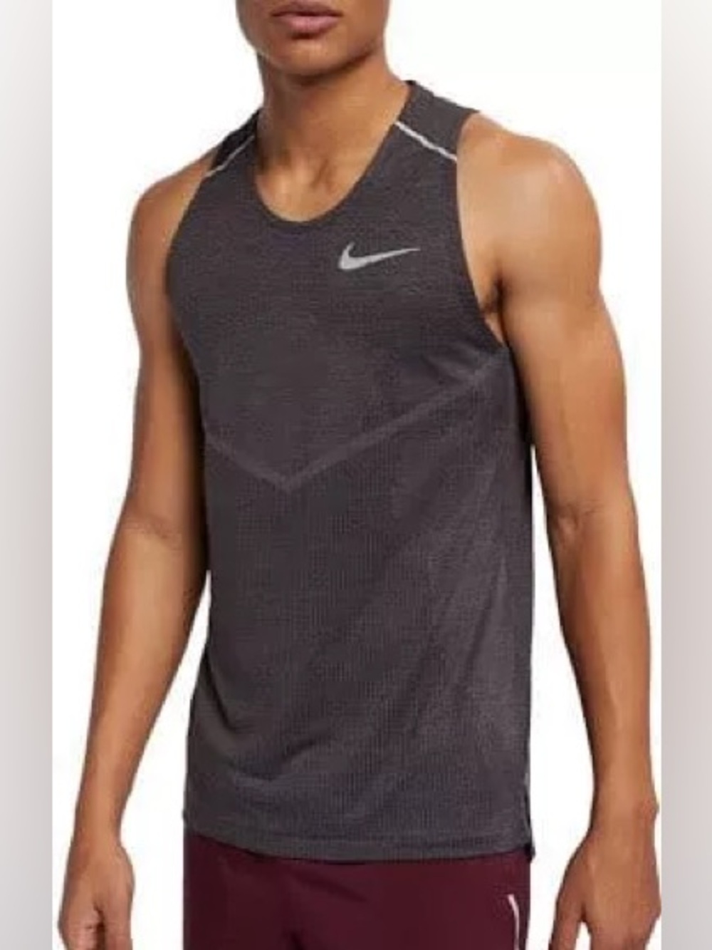 Nike Men’s Charcoal Gray TECHKNIT ULTRA running TANK